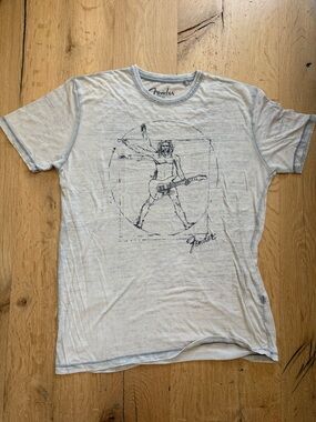 Lucky Brand X Fender Men's Light Gray Graphic T-Shirt